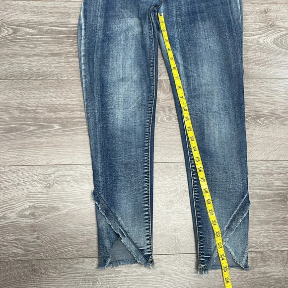 Coco + Carmen OMG Pull On Skinny Ankle Crossover Fringe Hem Jeans S - Picture 11 of 16